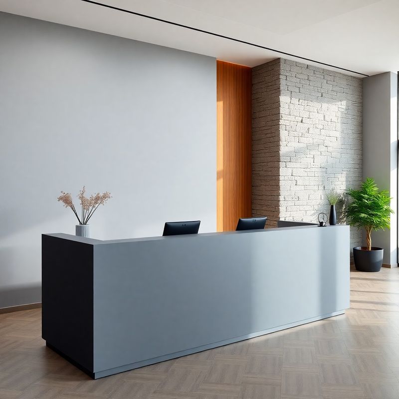 Minimalistična recepcija v pisarni v Kranju